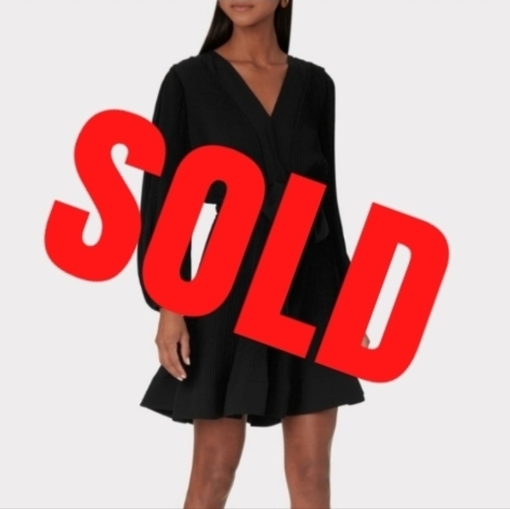 Black Milly Liv Pleated Dress Size 2 NWT